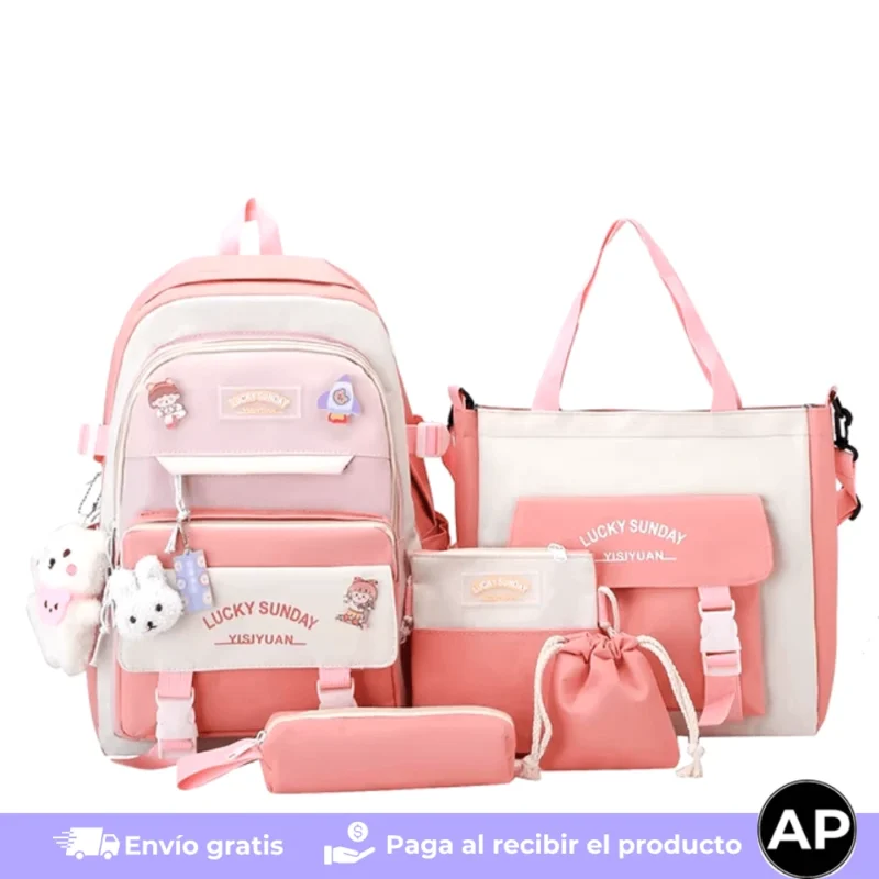 Set mochila por cinco piezas__Bolsos