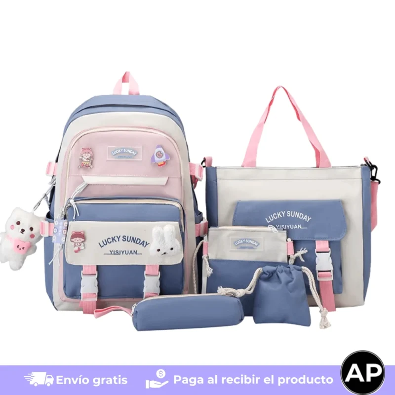 Set mochila por cinco piezas__Bolsos