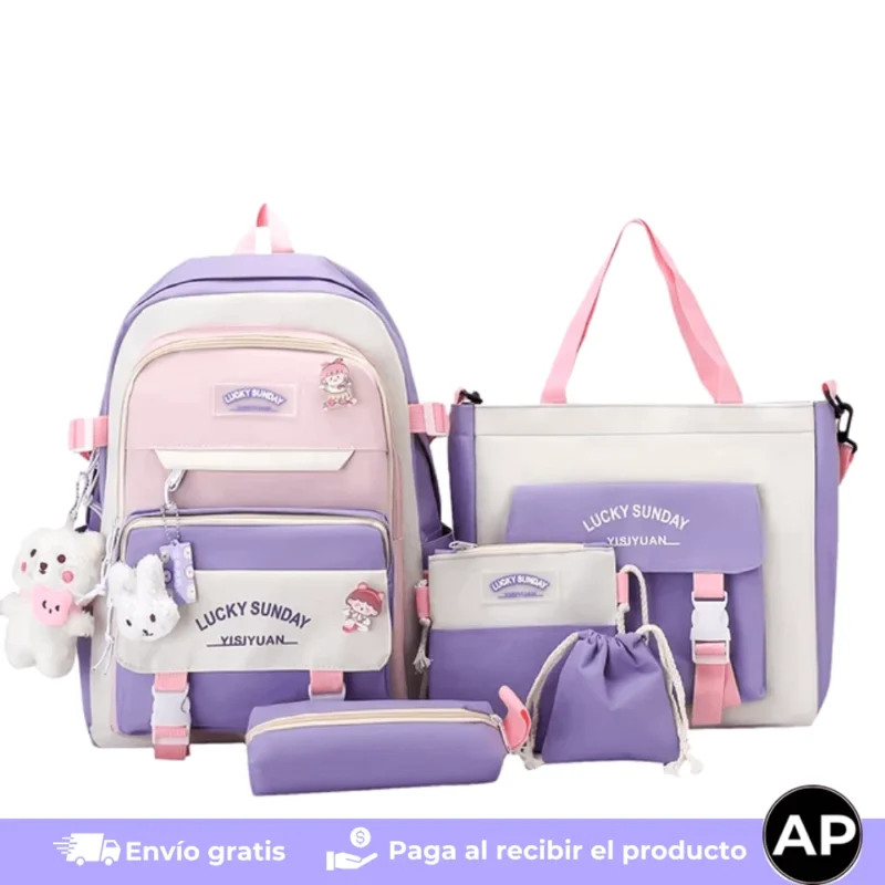 Set mochila por cinco piezas__Bolsos