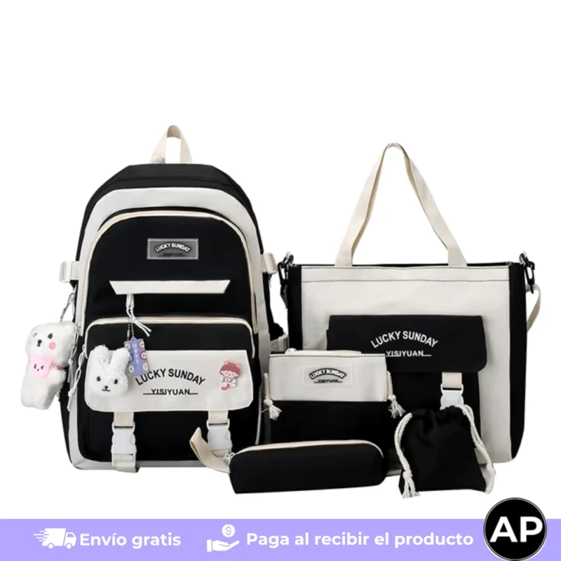 Set mochila por cinco piezas__Bolsos